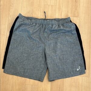 Asics Gray Athletic Shorts Lightweight Elastic Waist